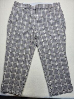 Ava & Viv Womens 20 Plaid Ankle Pants Gray White Punk Rockabilly Grunge
